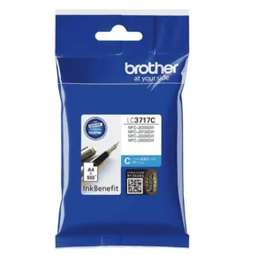 Genuine Brother LC3717C Cyan Ink Cartridge | Standard Yield, 550 Pages