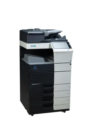 Konica Minolta bizhub C458 refurbished colour multifunction printer front view in Dubai UAE