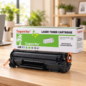 Superior CB435A compatible black toner cartridge with 35A 36A 78A 85A packaging