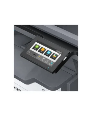 Angled touchscreen detail of the Sharp MX-B468F printer, Dubai, UAE