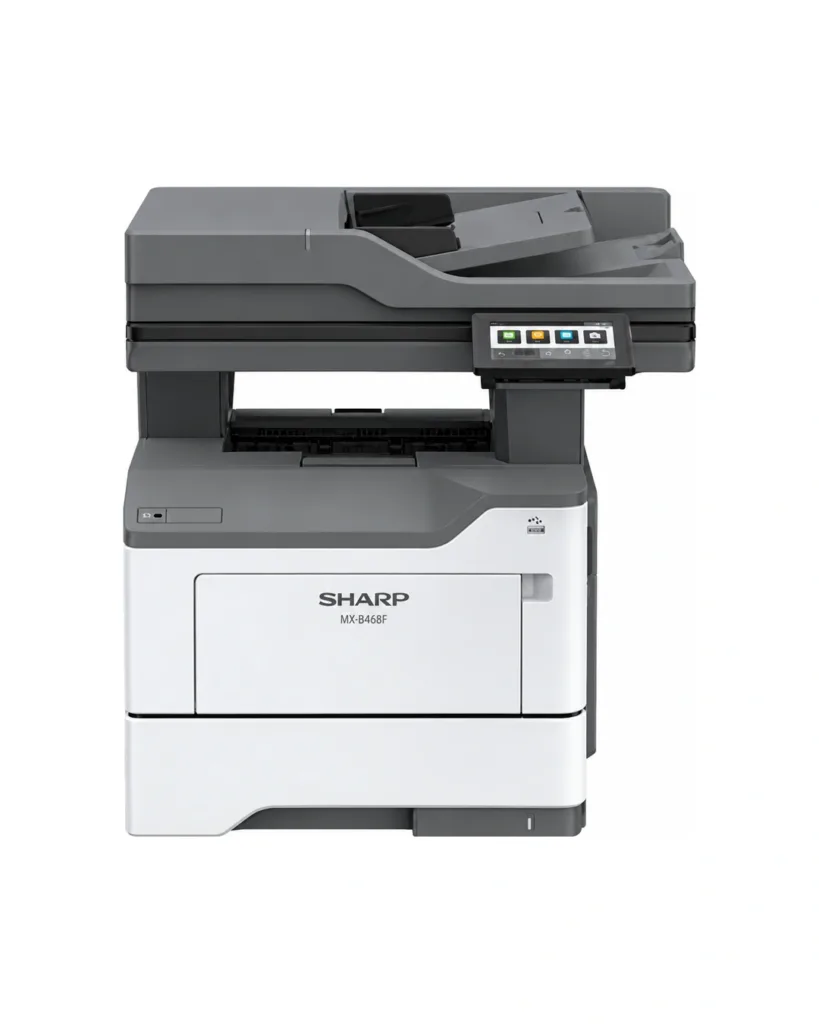 Front view of the Sharp MX-B468F A4 mono multifunction printer, Dubai, UAE
