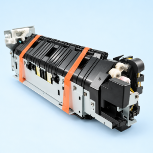 Angled view of Superior Canon IR 2520 Fuser Unit showing paper guide ribs and securing transport tape