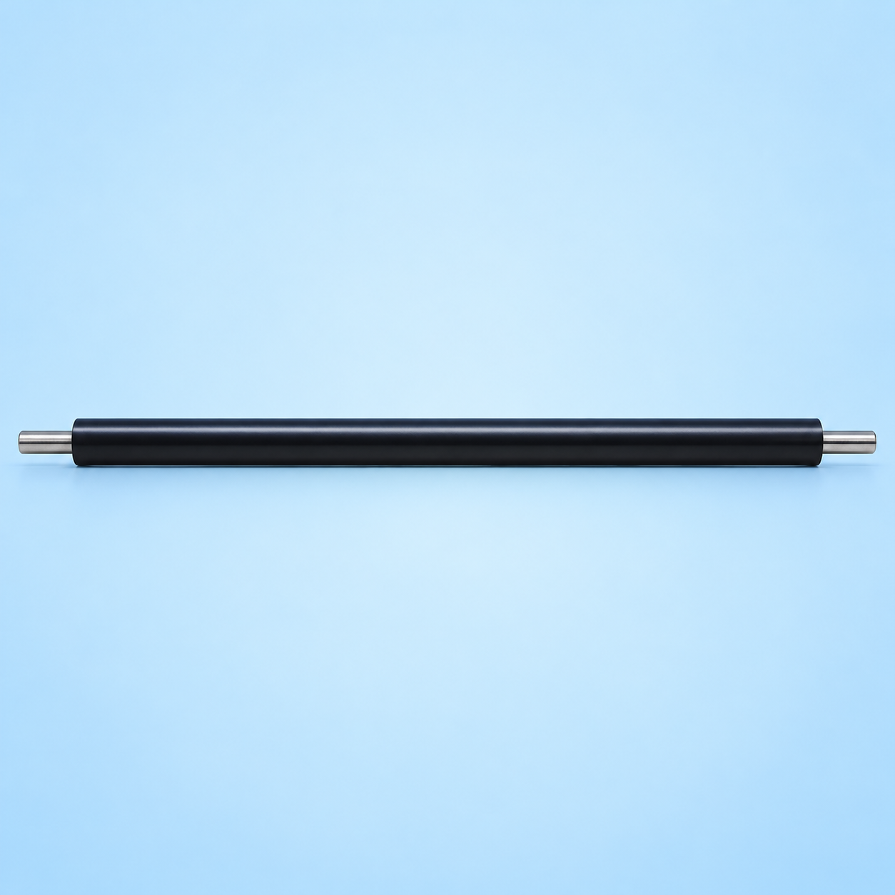 Superior Canon iR C256i Primary Charge Roller – Side Profile View Horizontal full-length side view of Canon C256i Primary Charge Roller with stainless steel contact pivots