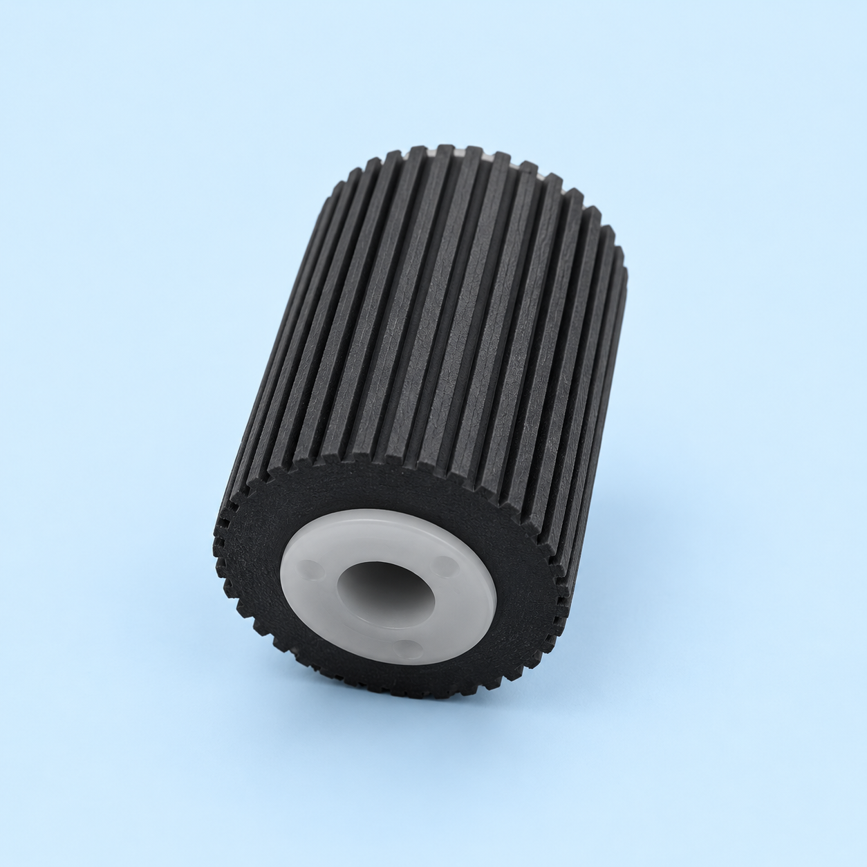 Superior Sharp Separation Roller – Rubber Grip Close-Up Close-up of Superior Sharp NROLR1541FCZZ separation roller showing black ribbed rubber grip and white plastic center hub